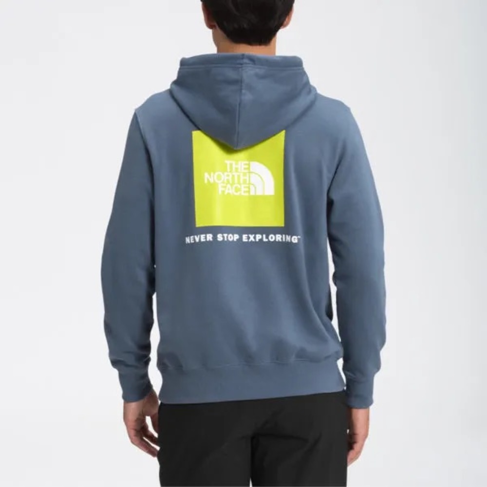 North Face Mens Box NSE Pullover hoodie Blue green M Vintage Indigo Sold Out HTF